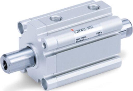 C(D)Q2KW, Silowniki kompaktowe dwustronnego dzialania, z obustronnym tloczyskiem zabezpieczonym przed obrotem